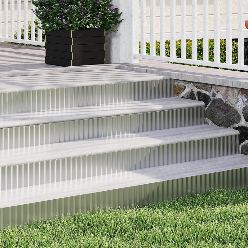 RRG Metal Garden Edging Border, Corrugated Steel Landscaping, DIY for Lawn (Silver, 6 Inch x 40FT) - Image 5